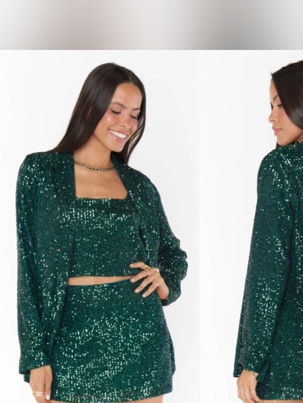 Show Me Your MuMu Dance Blazer Emerald Sequins XS NWT